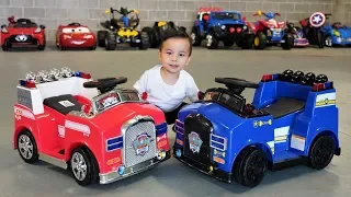 Chase Police Car VS Marshall Fire Engine Paw Patrol Kids Ride On Car  Fun With Ckn Toys