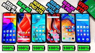 КТО ПОБЕДИТ? 🔥 REDMI NOTE 9S 🔥 vs REALME 6 🔥 vs HUAWEI P40 Lite 🔥 vs REDMI NOTE 8 PRO| Battery Test