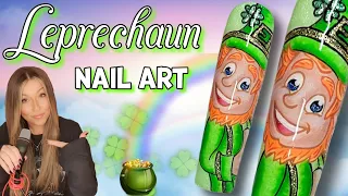 🍀 Leprechaun Nail Art Design | St Patrick's Day Nails | Irish | Gold Green Shamrock | Miss Jo's