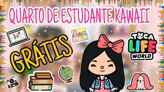 DECORAÇÃO GRÁTIS! 💖 | QUARTO DE ESTUDANTE KAWAII!! 🌈🧁 | Toca Life World | Bel Pimenta