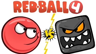 Red Ball 4 Android Gameplay Walkthrough Part 1 All Levels 1-15 - Funny Red Ball Vs Green Hills BOSS