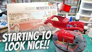 The Monogram 1939 Mercedes 540K Model kit from 1966 has been painted!!
