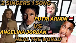 2 Singers 1 Song ! Angelina Jordan Vs Putri Ariani - Heal The World | Michael Jackson | Reaction