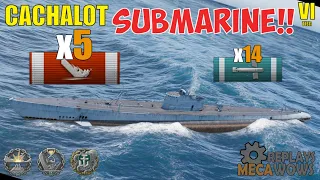 SUBMARINE Cachalot 5 Kills & 78k Damage | World of Warships Gameplay