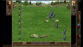 Heroes III HotA - Wood Elves (6850x6) vs Lizardmen (9999x6)