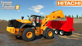 Farming Simulator 19 - HITACHI ZW310 Wheel Loader Loads A Dump Truck In A Stone Quarry