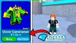 😱I SPENT 97.9K💎ON A NEW CLOVER CAMERAMAN!🍀NEW UPDATE! 🔥 | Roblox Toilet Tower Defense!