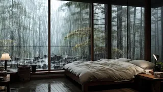 Sleep FASTEST with Softened Rain - Rain on The Window in the Forest - End Insomnia, ASMR