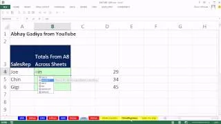 Excel Magic Trick 1094: Wildcards for Sheet References and INDIRECT function