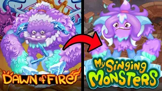 COMPAREI OS CELESTIAIS DO MY SINGING MONSTERS VS DAWN OF FIRE