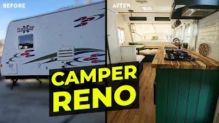 Camper Trailer Full Renovation — Fixing Roof Leak, Custom Woodwork & Remodel