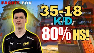 b1t HEAD HUNTER MODE 35Kills 80% Headshot vs Faceit Lvl 10 35-18 K/D | August 14 2023 B1T CSGO POV