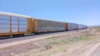 GE DC Evo leads an autorack train out of the Cajon Pass. #thatcurveguy #cajonpass