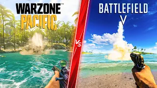 Warzone Pacific vs Battlefield V Pacific - Direct Comparison! Attention to Detail & Graphics! PC 4K