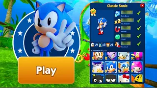 Sonic Dash - Classic Sonic Unlocked and Fully Upgraded - All Characters Unlocked - Run Gameplay