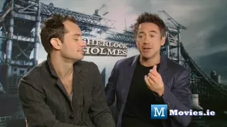 Robert Downey JR & Jude Law on the relationship between SHERLOCK HOLMES & WATSON (Game of shadows)