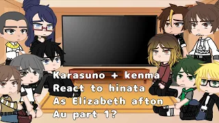 Karasuno + kenma react to hinata as Elizabeth afton/au/part 1? Inspired by@deadasf5373