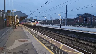 LNER Intercity 225. 91101 " Flying Scotsman " and 82*** passing Grantham