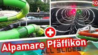 Alpamare Pfäffikon - alle Rutschen / all water slides / tous les toboggans (Switzerland) POV