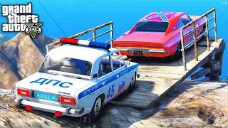 ПОГОНЯ В GTA 5   УГОНЯЮ НА DODGE CHARGER 1969 ПО ГОРАМ! УШЕЛ ОТ КОПОВ НА ЖИГУЛИ ДОДЖЕ 1969! ⚡ГАРВИН