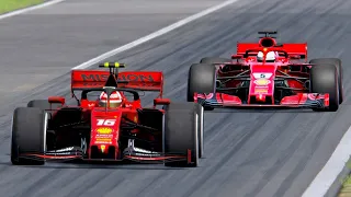 Ferrari F1 2019 vs Ferrari F1 2018 - Monza