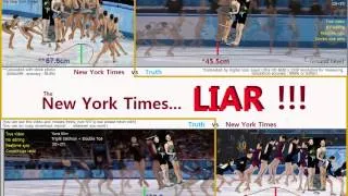 Yuna Kim vs Adelina Sotnikova E0 Jump Comparison Refutation of composite image by New York Times