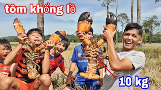 2 CON TÔM KHỔNG LỒ!!! Sang Vlog Thử Thách TEAM Ăn Hết Con Tôm Nặng 10 KG