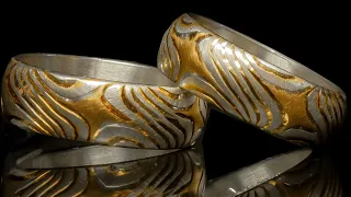 Fascination Mokume Gane - Part of you is part of me - Silver and gold ring