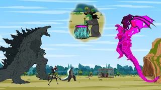 Godzilla, SIREN HEAD vs Giant SHIN GODZILLA and Wicked Witch [HD] | Godzilla Animation Cartoon