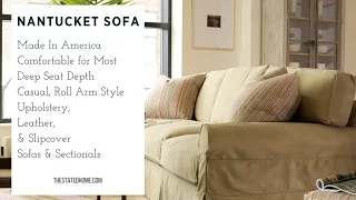 Nantucket Sofa: Roll Arm in Upholstery, Slipcover, Leather - The Stated Home American Made Furniture