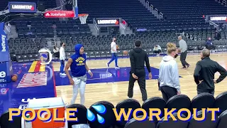 📺 Jordan Poole posts up Juan Toscano-Anderson before workout/threes af pregame before Orlando Magic