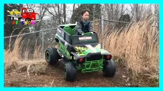 Unboxing Assembling Riding The Monster Jam Grave Digger 24-Volt Battery Powered Ride-On