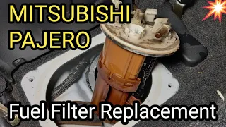 Replace fuel filter Mitsubishi Pajero (petrol) in tank filter,