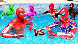 GTA 5 Water Ragdolls Rainbow Spiderman vs Team Spiderman Jumps/Fails (Euphoria Physic)