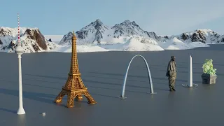 Monument Size Comparison | 3d Animation Comparison | Real Scale Comparison of Famous Monuments