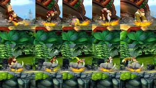 Donkey Kong Country: Tropical Freeze - All Characters Ground Pounding Animations