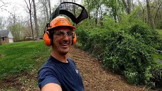 Mini-Skid Steer Madness!-Very Steep Brush Cutting/Forestry Mulching On Hillside