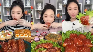 ASMR MUKBANG CHINESE SPICY EATING SHOW.[MZG eat@ #asmr #yummy#food#eating#spicy#beef #pork#184