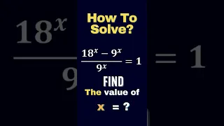 Find x In This Exponential Equation #shorts #maths #exponents #exponential #mathematics #short #asmr