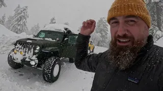 SNOW WHEELING IN MIDDLE OF WINTER STORM