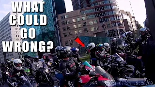 Group of Bikers Waiting at Traffic Light, Then The Unexpected Happened...