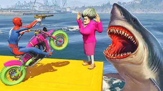 Scary Teacher 3D - Spiderman Vs Miss'T Shark Battle in The Sea - Game Animation