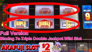 It's HAZURE!!😭Full Version of Session 1 Blazing 7s Triple Double Jackpot Wild Slot 赤富士スロット 大損スロットプレイ