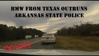 High Speed pursuit of BMW from Texas | Arkansas State Police chase