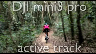Dji Mini 3 Pro active track on a Mountain Bike trail - high res