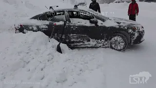 02-05-2024 Soda Springs, CA - Cars Buried During Major Winter Storm, Trucks/Cars stranded on I-80