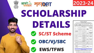 MahaDBT Category Wise Scholarship Details 2023 | How much Money Students Get in Scholarship