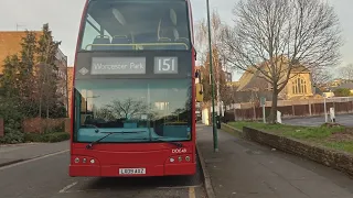 FRV. GAL Route 151 Worcester Park stn - Wallington Shotfield (DOE49 LX09 AXZ)