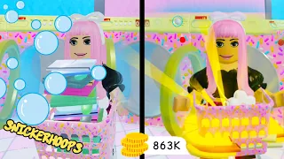 Snickerhoops Does POOR VS RICH Laundry | Roblox Laundromat Game