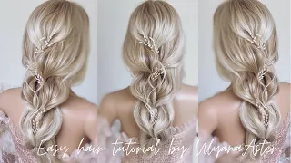 Bridal BRAID hairstyle 💛 Easy and quick. DIY